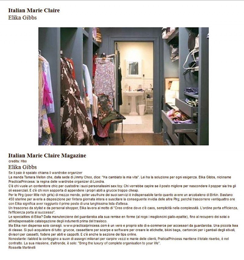 Practical Princes Press - Italian Marie Claire